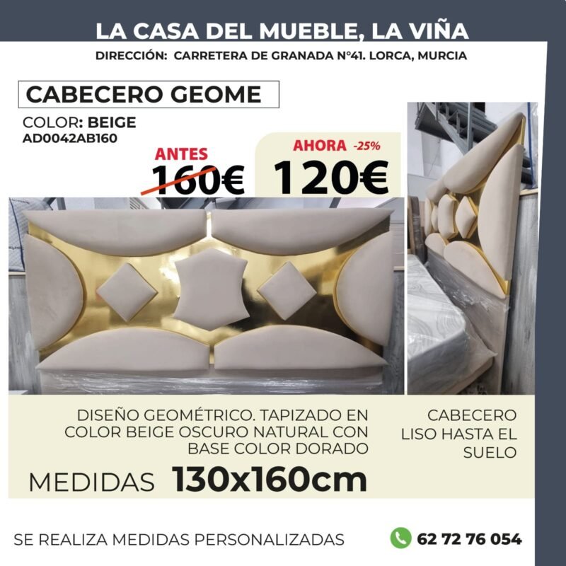 Cabecero Geome Beige (160cm)