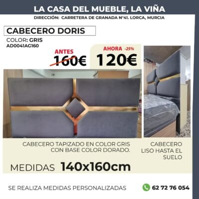 Cabecero Doris Gris (160cm)