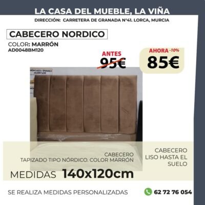 Cabecero Nórdico Marrón(120cm)