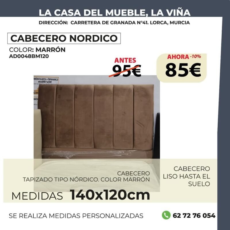 Cabecero Nórdico Marrón(120cm)