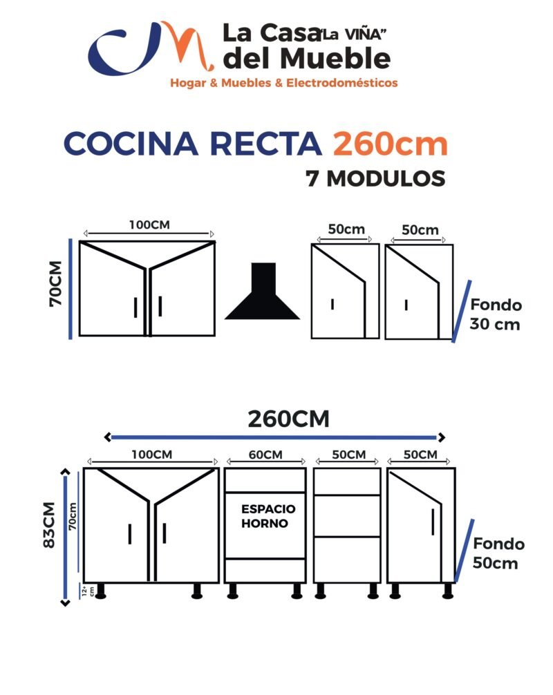 Cocina Recta 260cm - Imagen 2