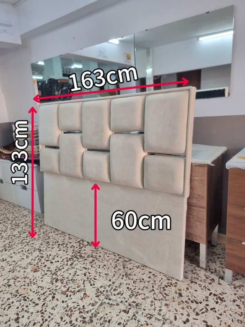 Cabecero Cuadrino Marfil-Plata. (160cm) - Imagen 7