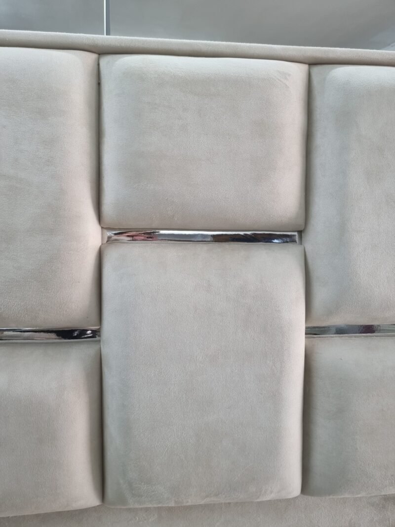 Cabecero Cuadrino Marfil-Plata. (160cm) - Imagen 3