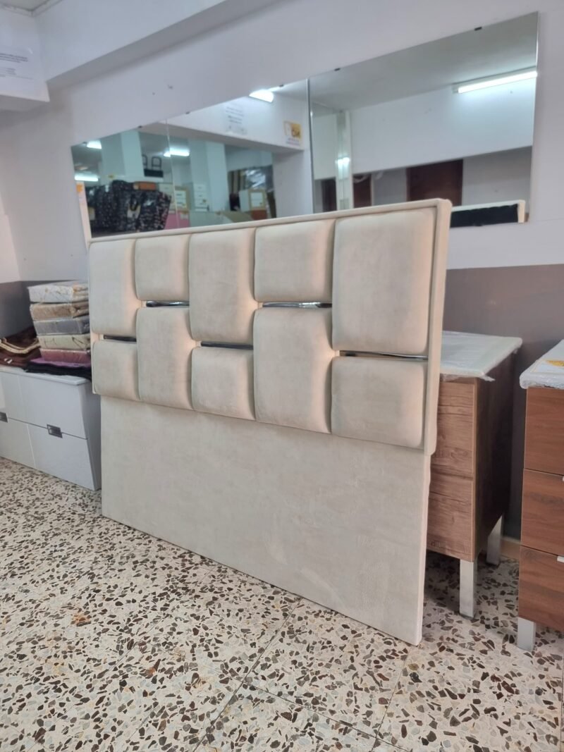 Cabecero Cuadrino Marfil-Plata. (160cm) - Imagen 6
