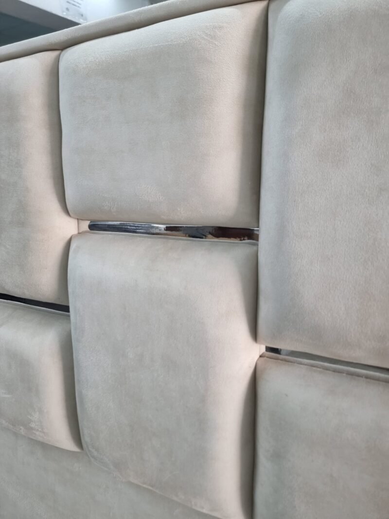 Cabecero Cuadrino Marfil-Plata. (160cm) - Imagen 4