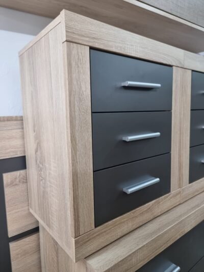 Mesita de Noche Lara. Cambria-Grafito