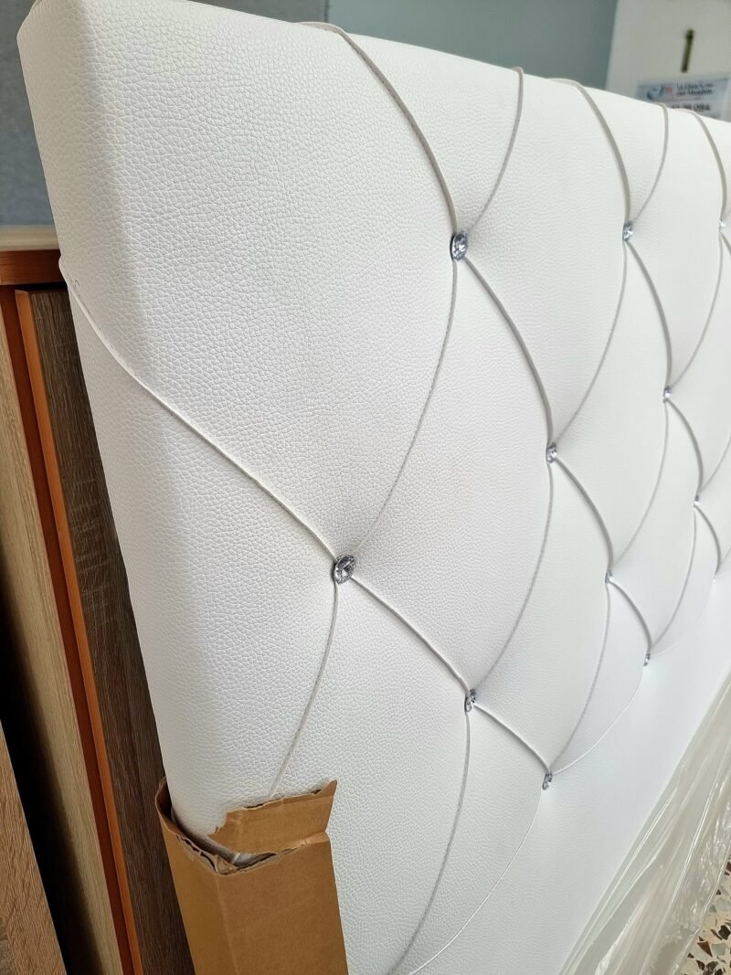 Cabecero Polipiel Diamante Blanco (155cm) - Imagen 5
