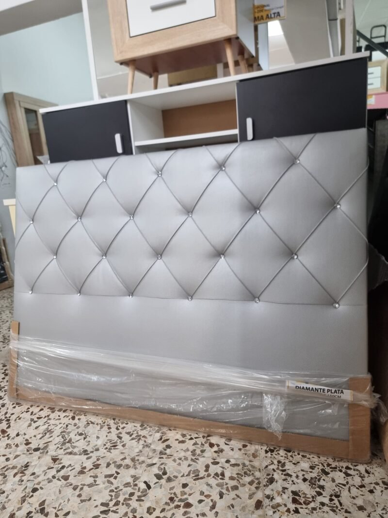 Cabecero Polipiel Diamante Plata (155cm) - Imagen 3