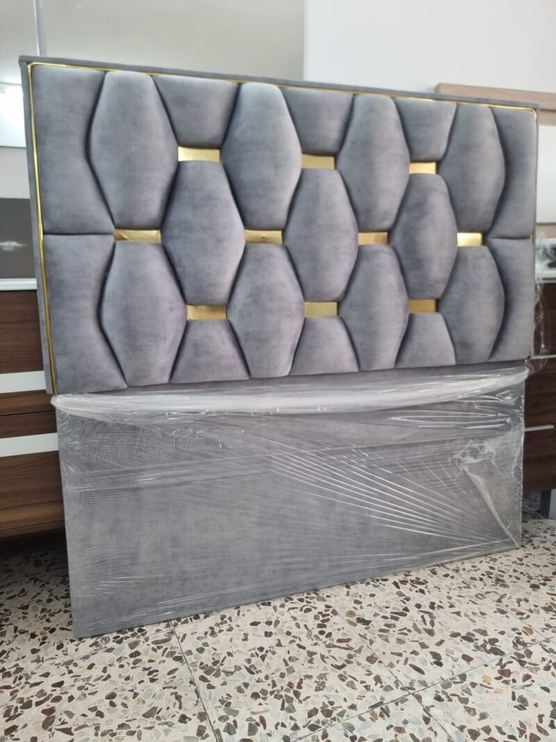 Cabecero Rombo Cojín Gris-Dorado (140cm) - Imagen 3