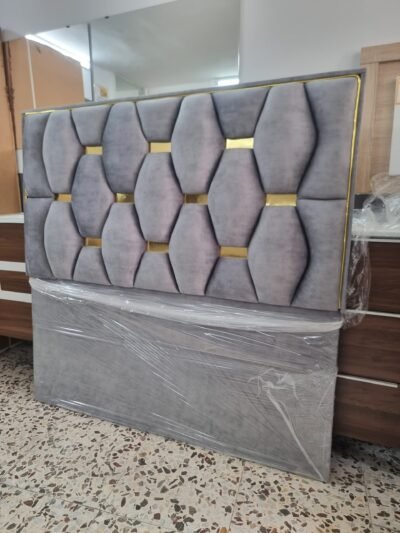 Cabecero Rombo Cojín Gris-Dorado (140cm)