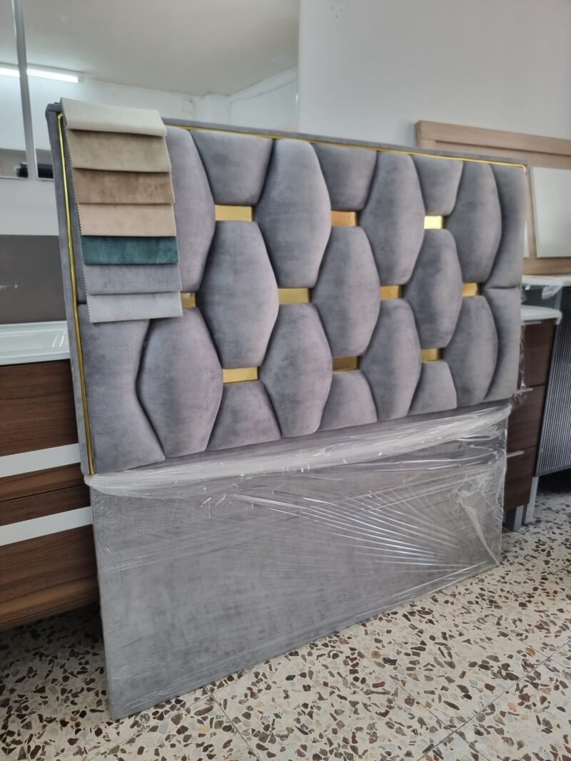 Cabecero Rombo Cojín Gris-Dorado (140cm) - Imagen 5