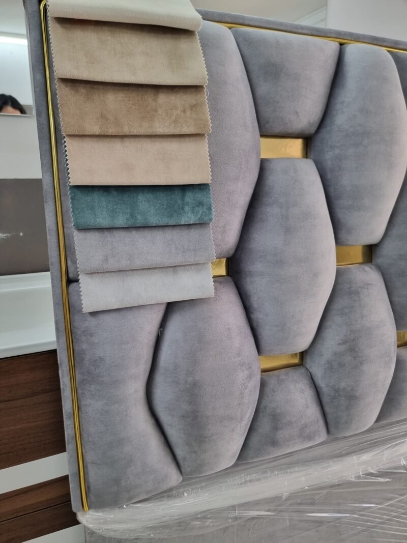 Cabecero Rombo Cojín Gris-Dorado (140cm) - Imagen 6