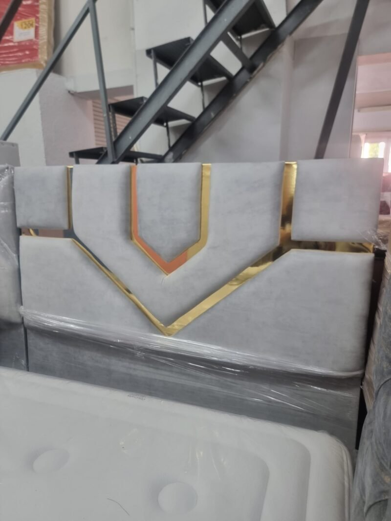 Cabecero Lineal Gris Perla - Dorado (160cm) - Imagen 3