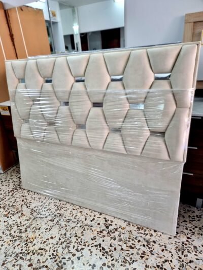 Cabecero Rombo Cojín Marfil Plata (160cm)