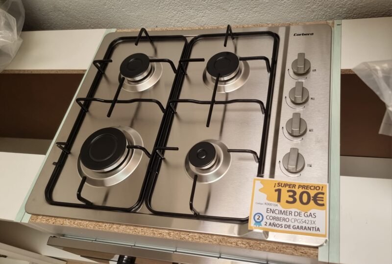 Placa a gas 4 Fuegos Corbero INOX - Imagen 4