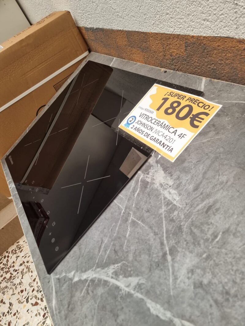 Placa de Vitrocerámica 60 cm. Johnson 4 fuegos
