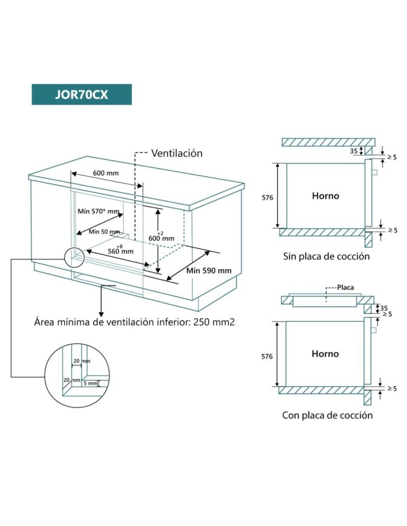 HORNO 70L JOHNSON HIDROLITICO INOX - Imagen 5