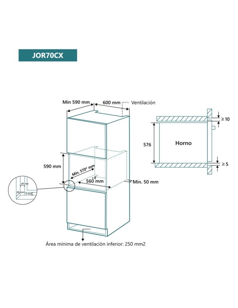 HORNO 70L JOHNSON HIDROLITICO INOX - Imagen 6