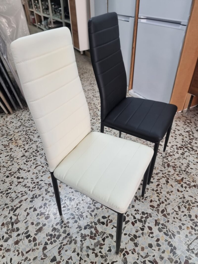 Conjunto Mesa Mármol + 6 sillas Blancas/Negras - Imagen 4