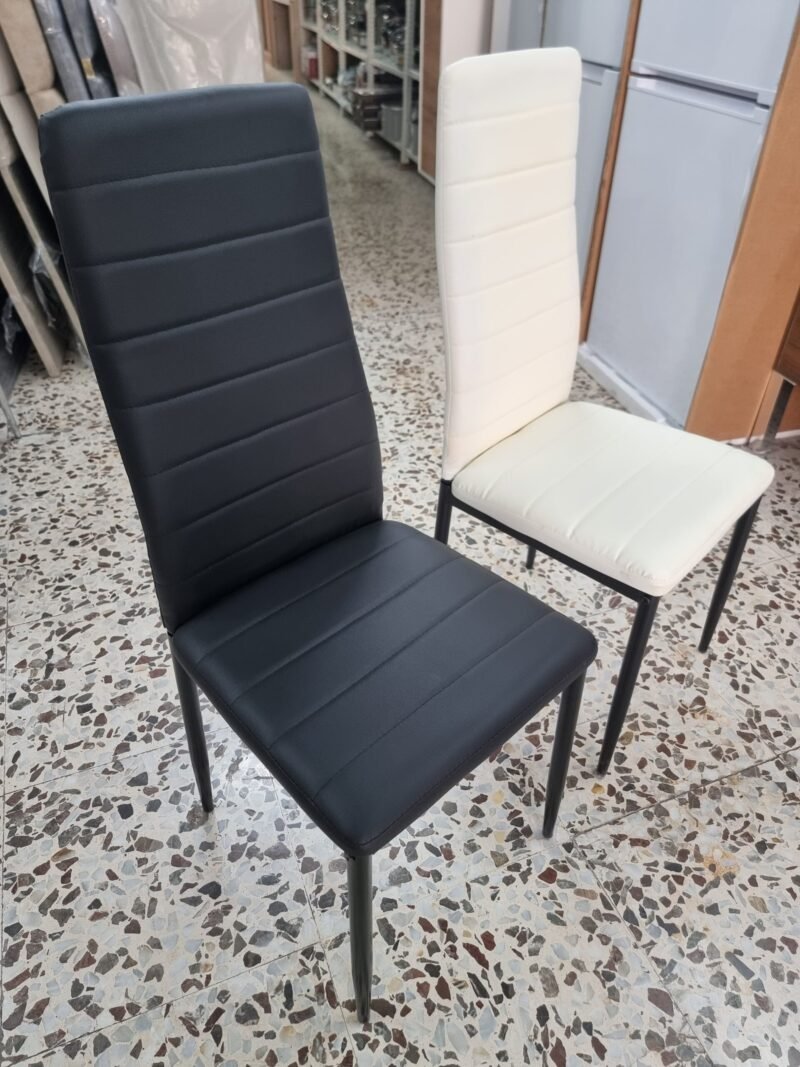 Conjunto Mesa Mármol + 6 sillas Blancas/Negras - Imagen 5