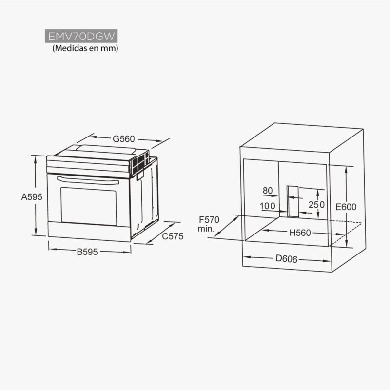 Horno 70L Eas Electric. Cristal Blanco - Imagen 8
