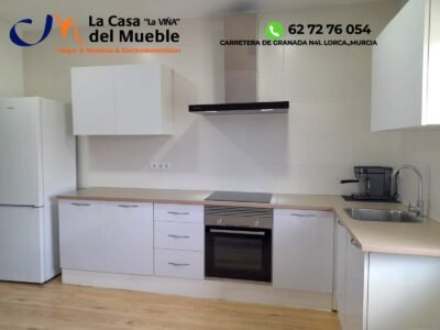 Cocina en L Color Blanco Brillo