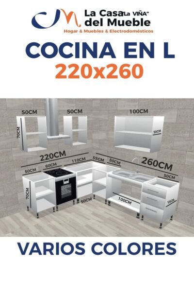 Cocina en L 220x260cm