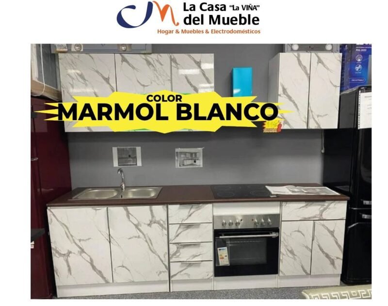 Cocina Color Mármol Blanco. - Imagen 2