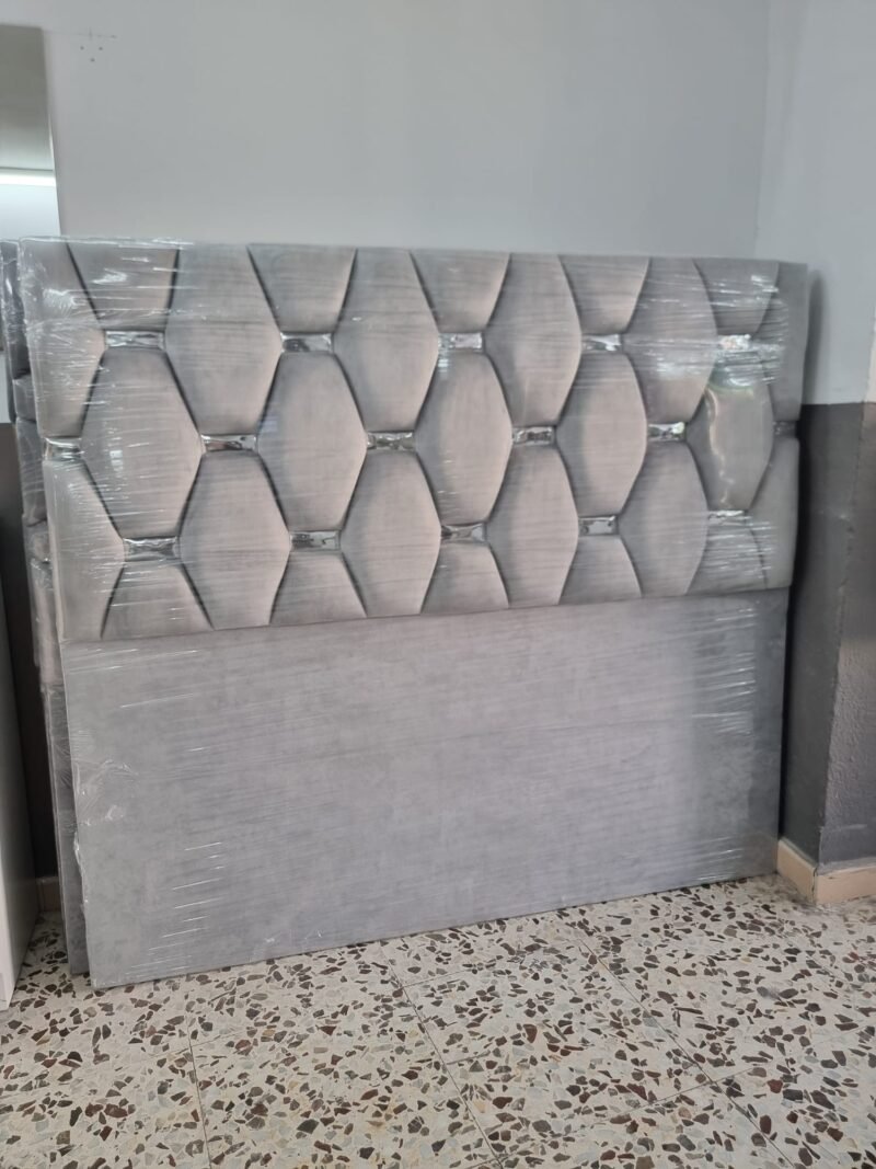 Cabecero Rombo Cojín Gris Perla- Plata (155m)