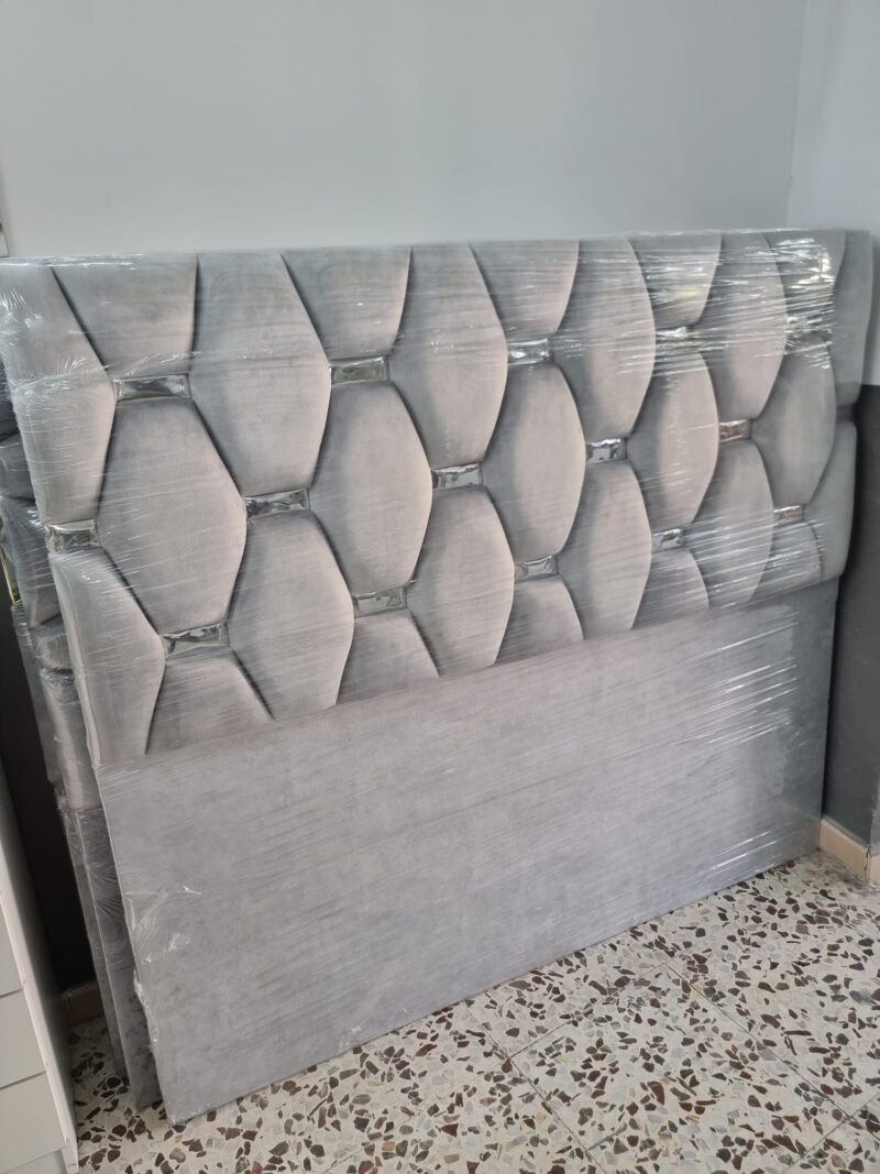 Cabecero Rombo Cojín Gris Perla- Plata (155m) - Imagen 2