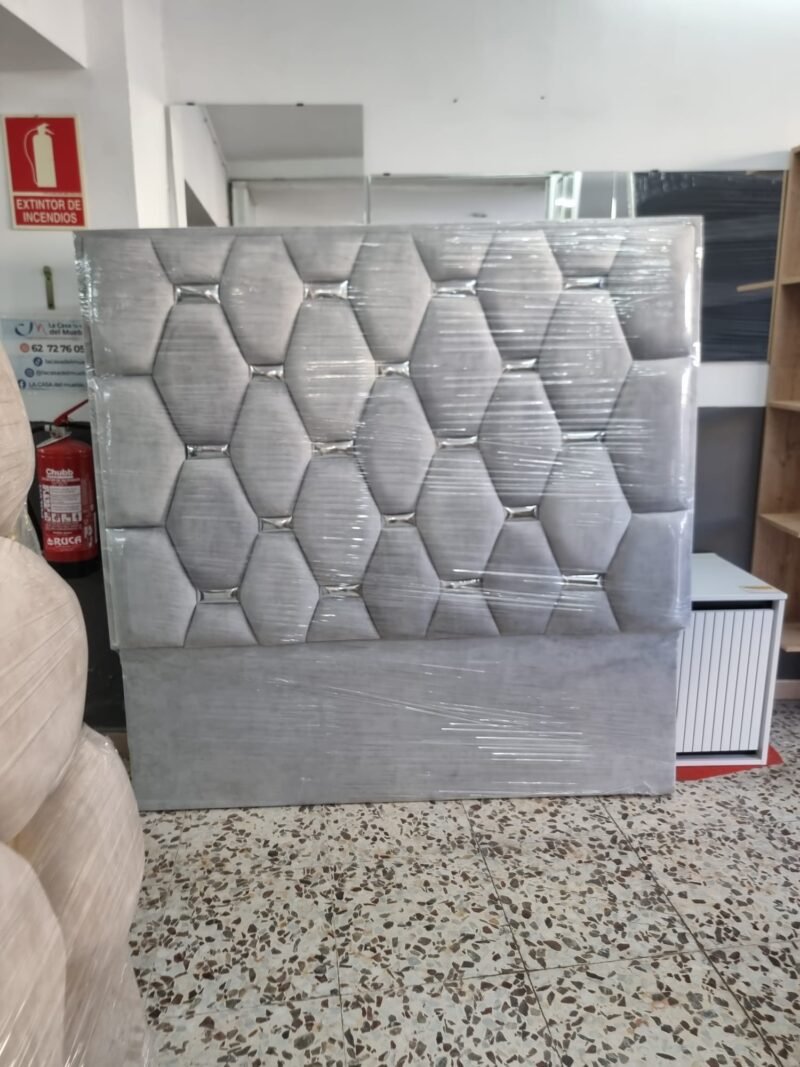 Cabecero Rombo Cojín Gris Perla- Plata (160m) - Imagen 3