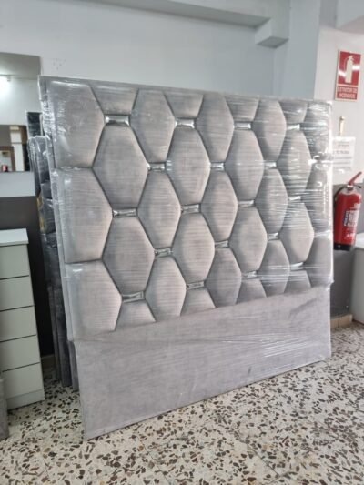 Cabecero Rombo Cojín Gris Perla- Plata (160m)