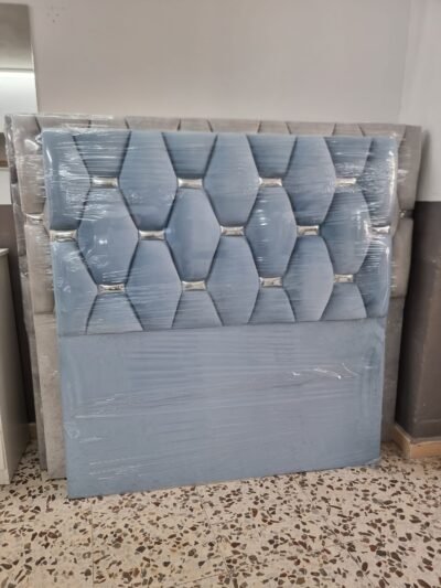 Cabecero Rombo Cojín Celeste-Plata (135cm)