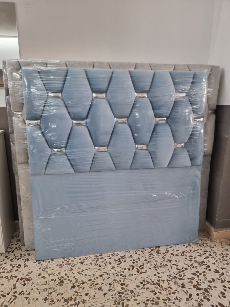 Cabecero Rombo Cojín Celeste-Plata (135cm)