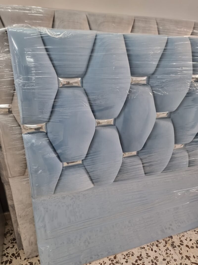 Cabecero Rombo Cojín Celeste-Plata (135cm) - Imagen 4
