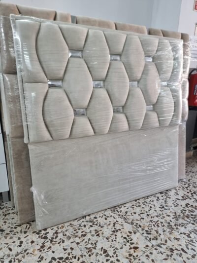 Cabecero Rombo Cojín Marfil Plata (140cm)