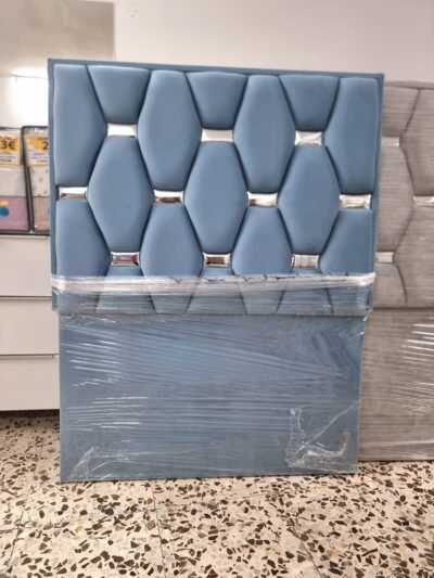 Cabecero Rombo Cojín Azul-Plata (110cm)